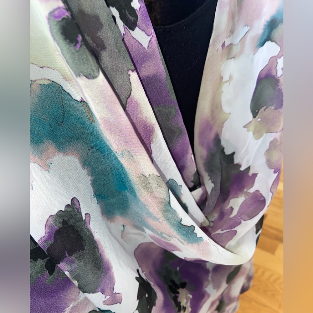 Blue and Floral Sleeveless Tank Top